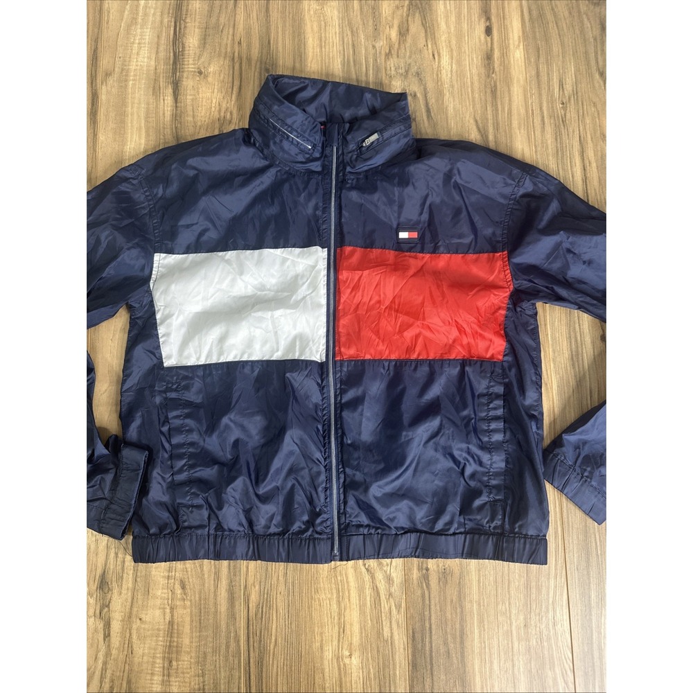 Tommy Hilfiger Windbreaker Jacket‎ Girls Youth Medium Navy